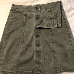 mossimo green button up skirt
